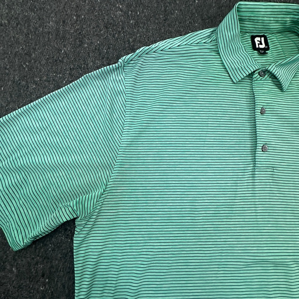 FootJoy Polo Shirt Mens XXL Green Striped Short Sleeve Performance 27420 - Picture 9 of 16